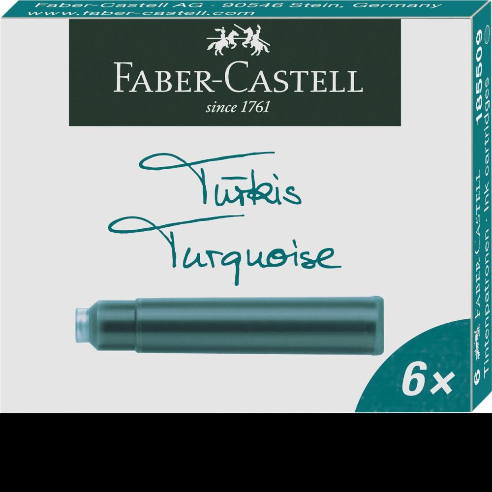 CARTUSE CERNEALA MICI TURCOAZ 6 BUC/CUTIE FABER-CASTELL