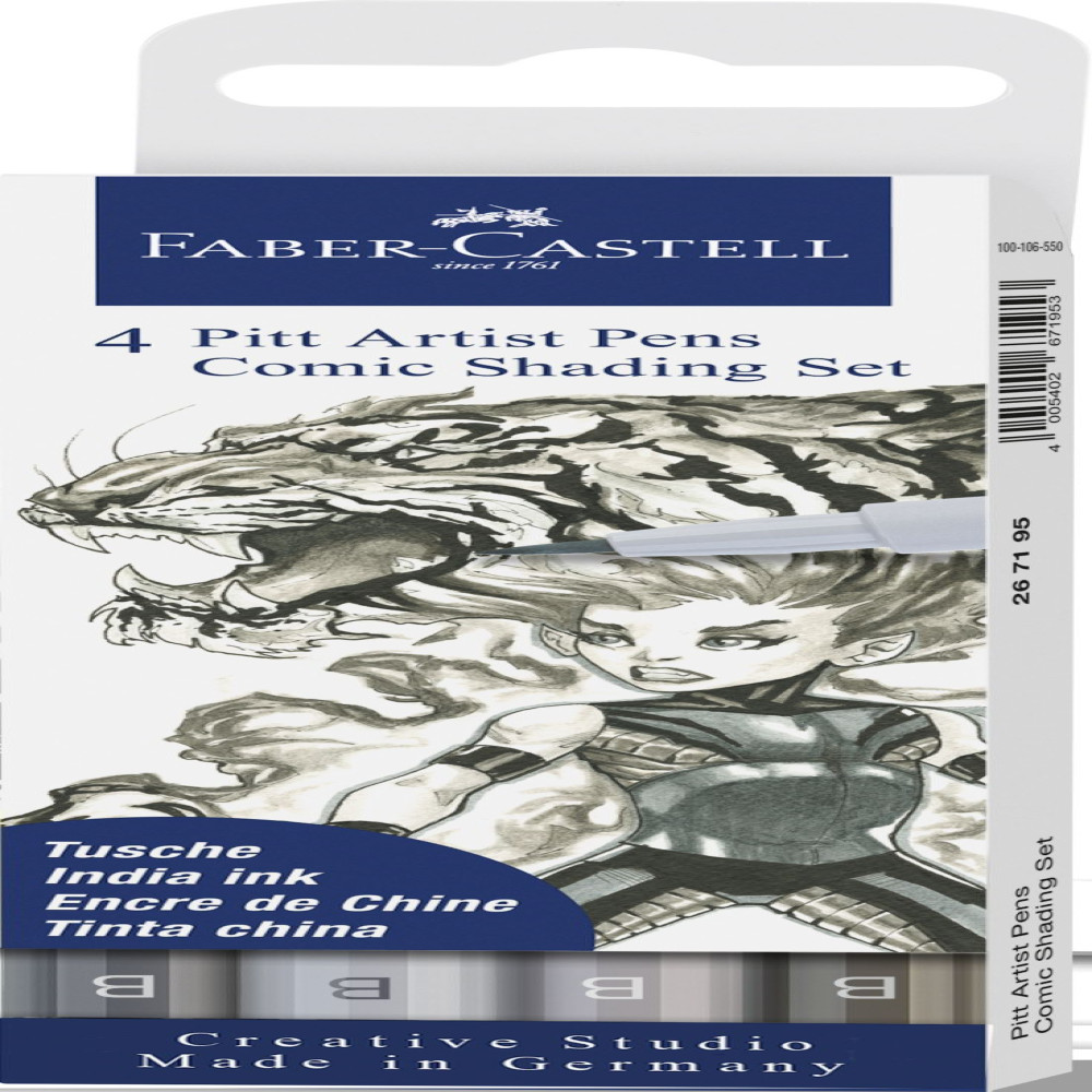 Pitt Artist Pen Set 4 Comic Gri Faber-castell
