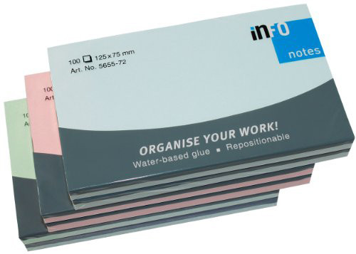 Notes Adeziv 75*125 Pastel Asortat 100 File Info Notes