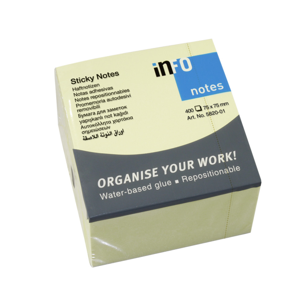 Notes Adeziv 75*75mm Galben Pal 400 File Info Notes