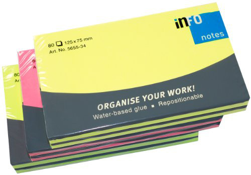 Notes Adeziv 75*125mm 80 File Neon Asortat Info Notes
