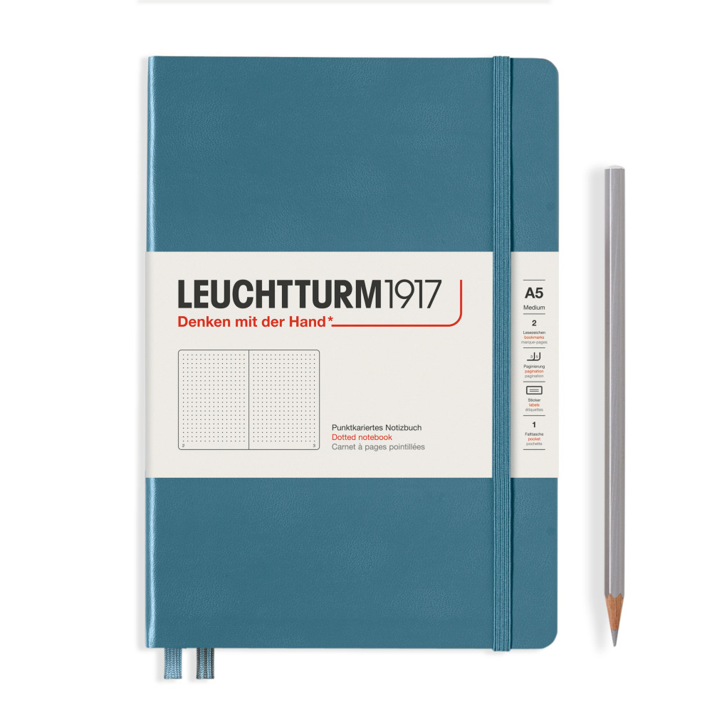 Caiet A5 Punctat Coperta Rigida Albastru Piatra Leuchtturm
