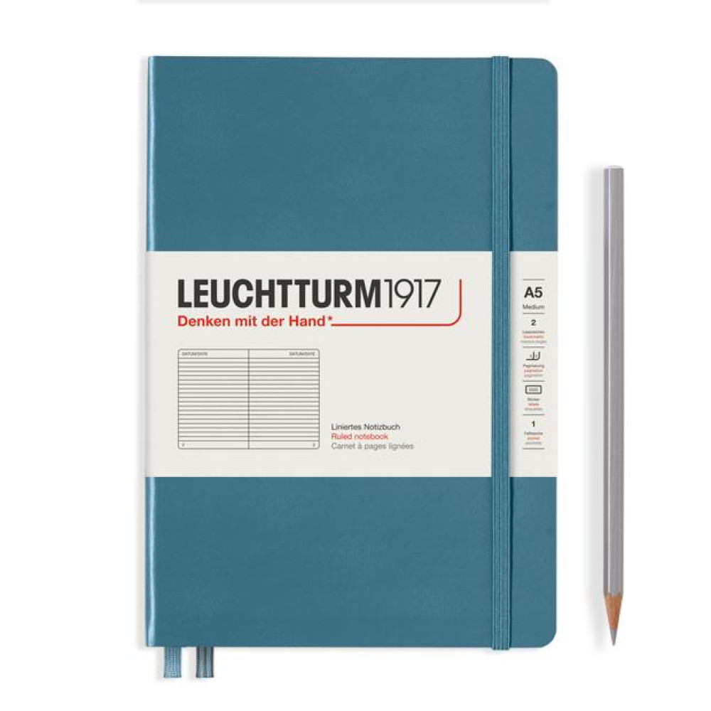 Caiet A5 Dictando Coperta Rigida Albastru Piatra Leuchtturm