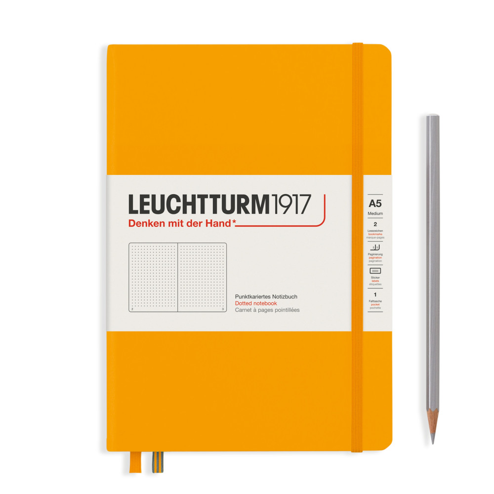 Caiet A5 Punctat Coperta Rigida Galben Mustar Leuchtturm