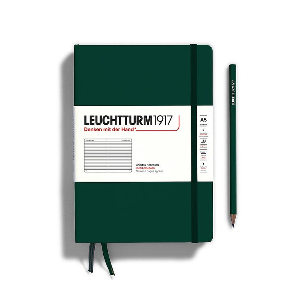 Caiet A5 Dictando Coperta Rigida Verde Padure Leuchtturm