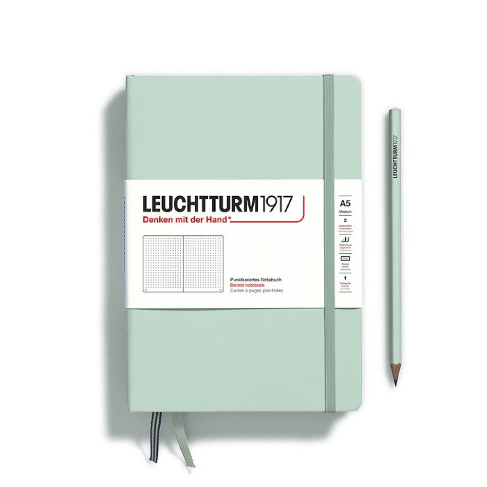 Caiet A5 Punctat Coperta Rigida Verde Menta Leuchtturm