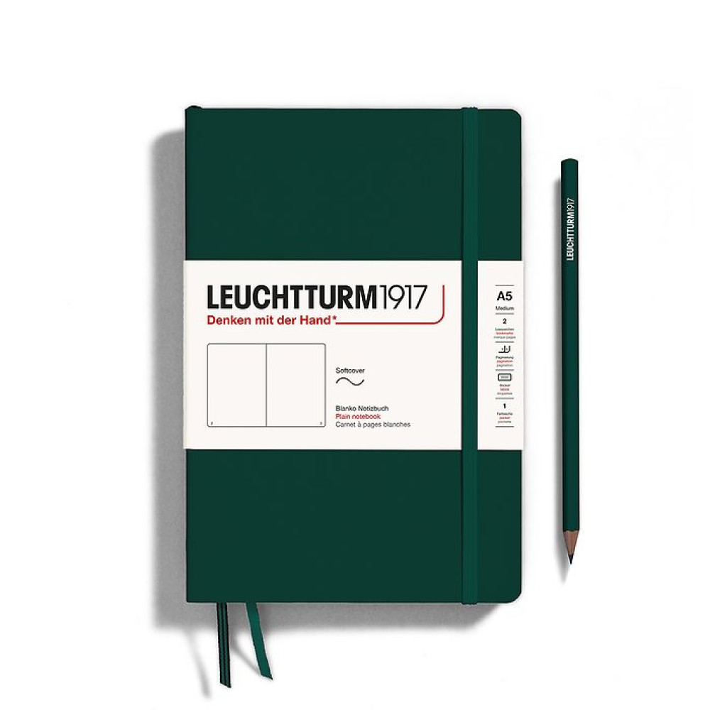 Caiet A5 Velin Coperta Flexibila Verde Padure Leuchtturm
