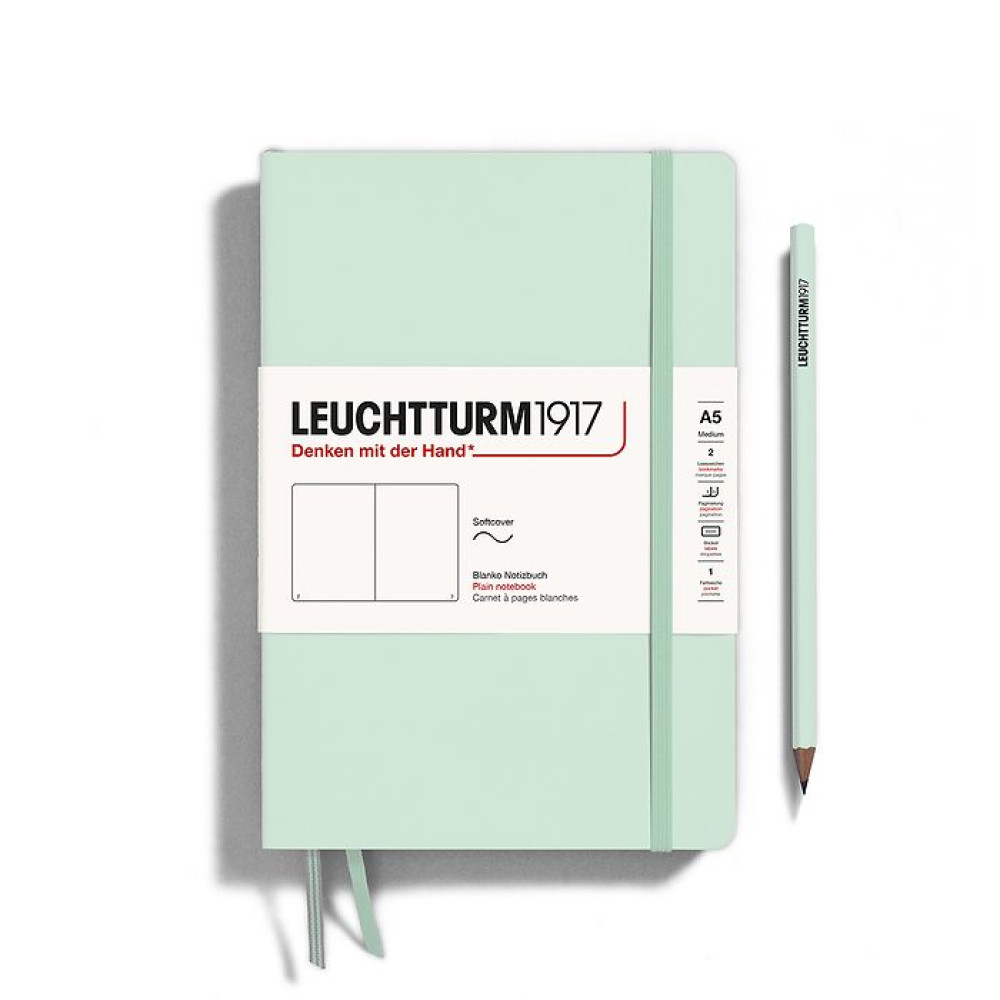 Caiet A5 Velin Coperta Flexibila Verde Menta Leuchtturm