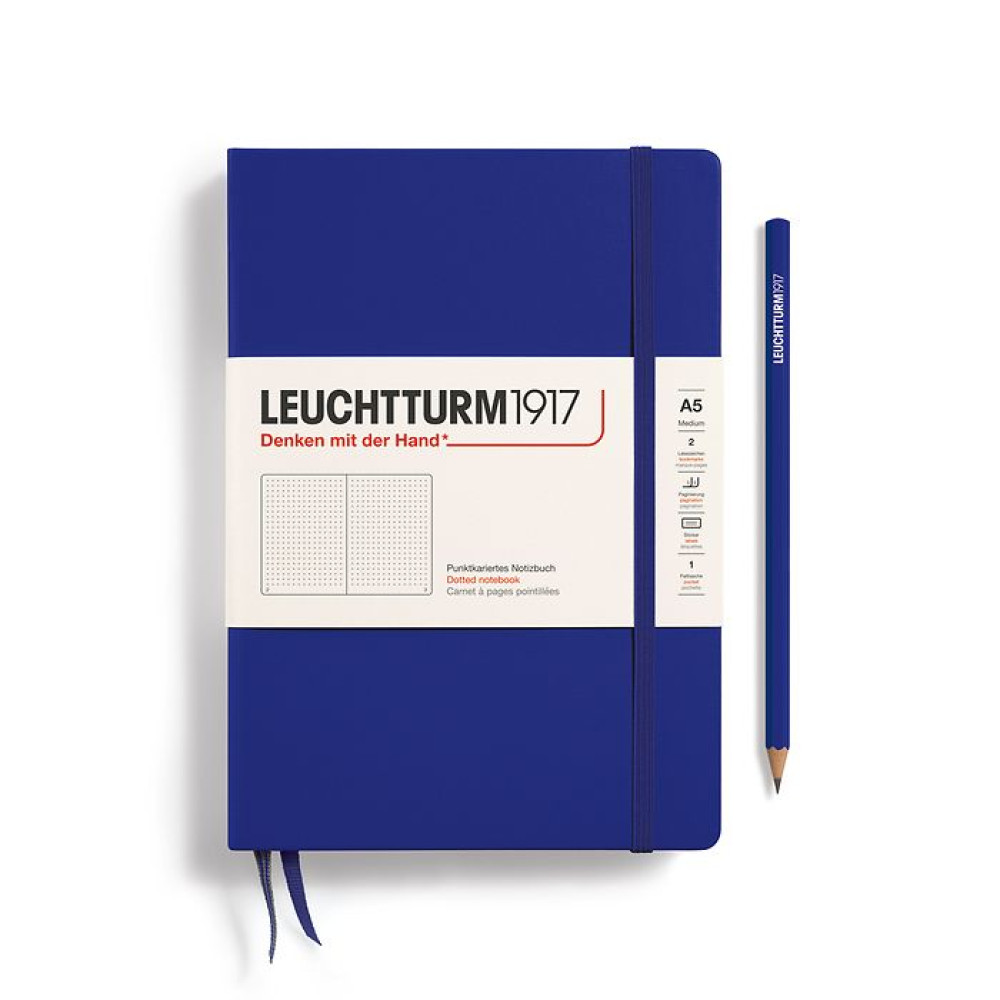 Caiet A5 Punctat Coperta Rigida Albastru Cerneala Leuchtturm