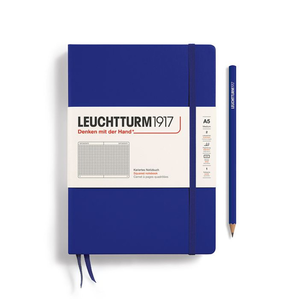 Caiet A5 Aritmetica Coperta Rigida Albastru Cerneala Leuchtturm