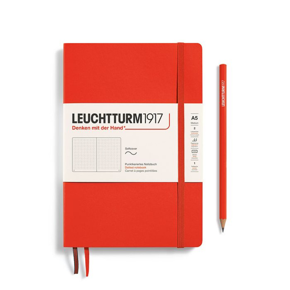 Caiet A5 Punctat Coperta Flexibila Portocaliu Inchis Lobster Leuchtturm