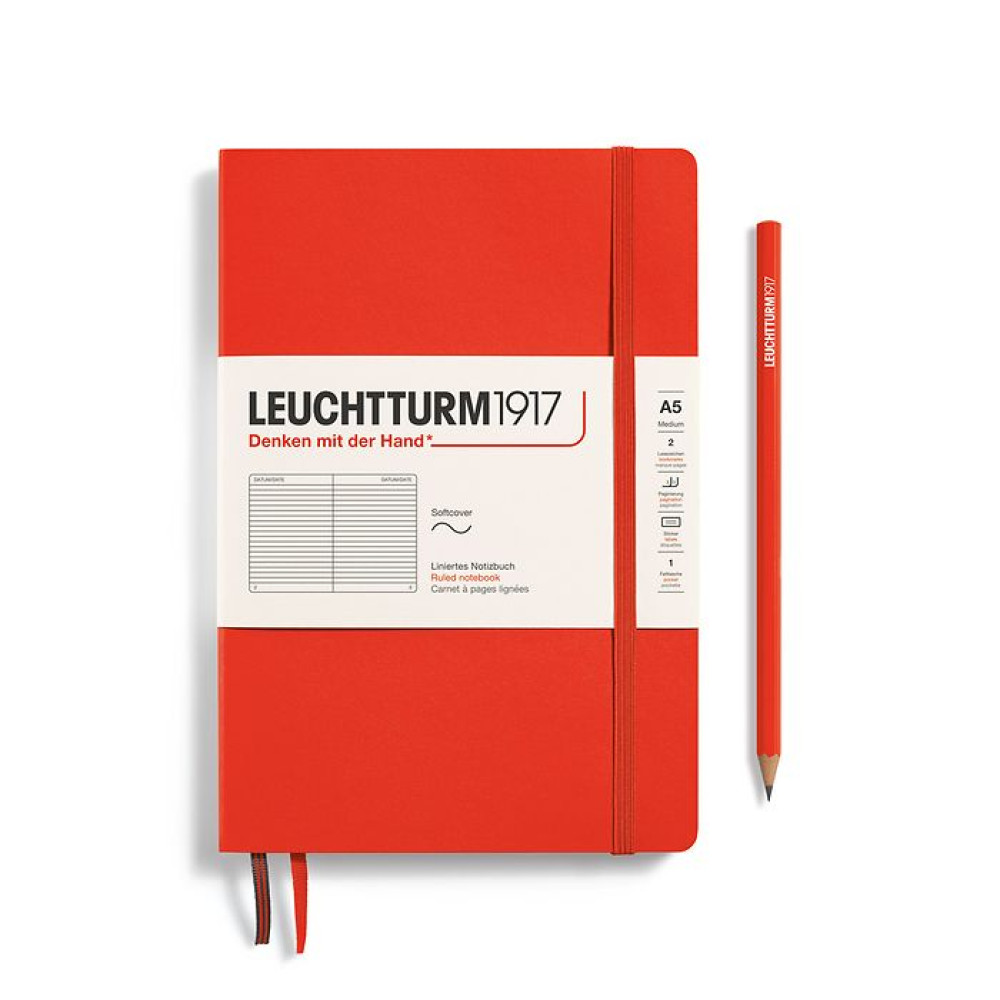 Caiet A5 Dictando Coperta Flexibila Portocaliu Inchis Lobster Leuchtturm