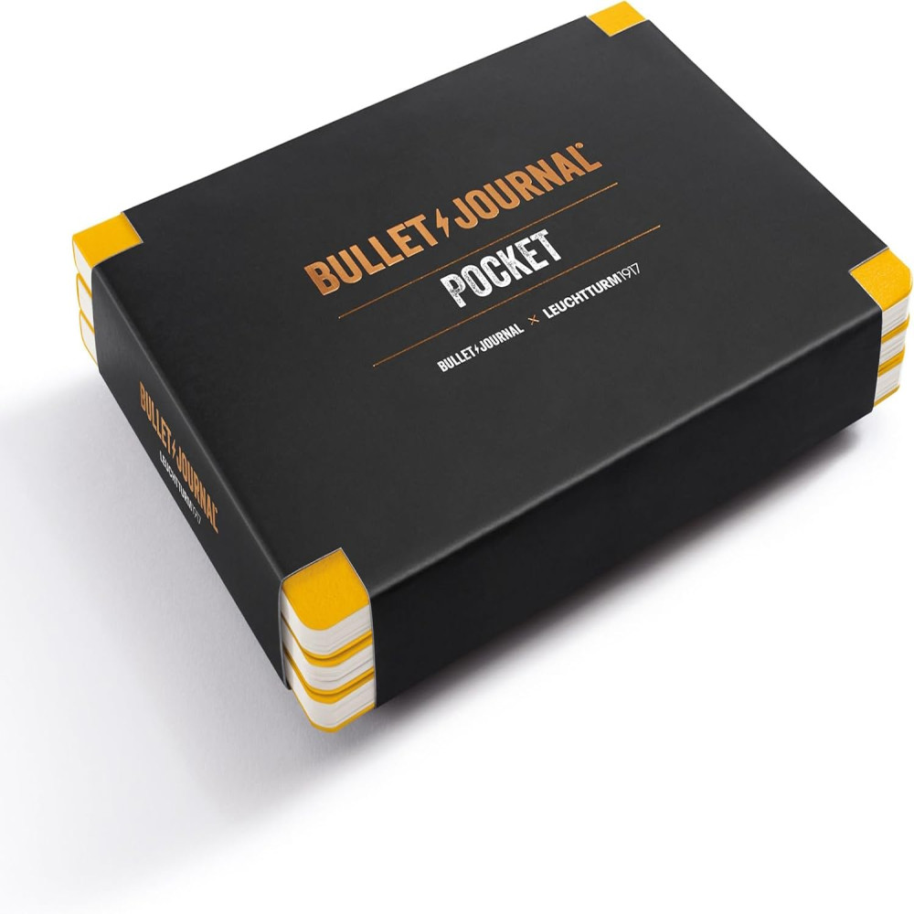 Caiet Bullet Journal Pocket Coperta Flexibila Galben 3/set Leuchtturm