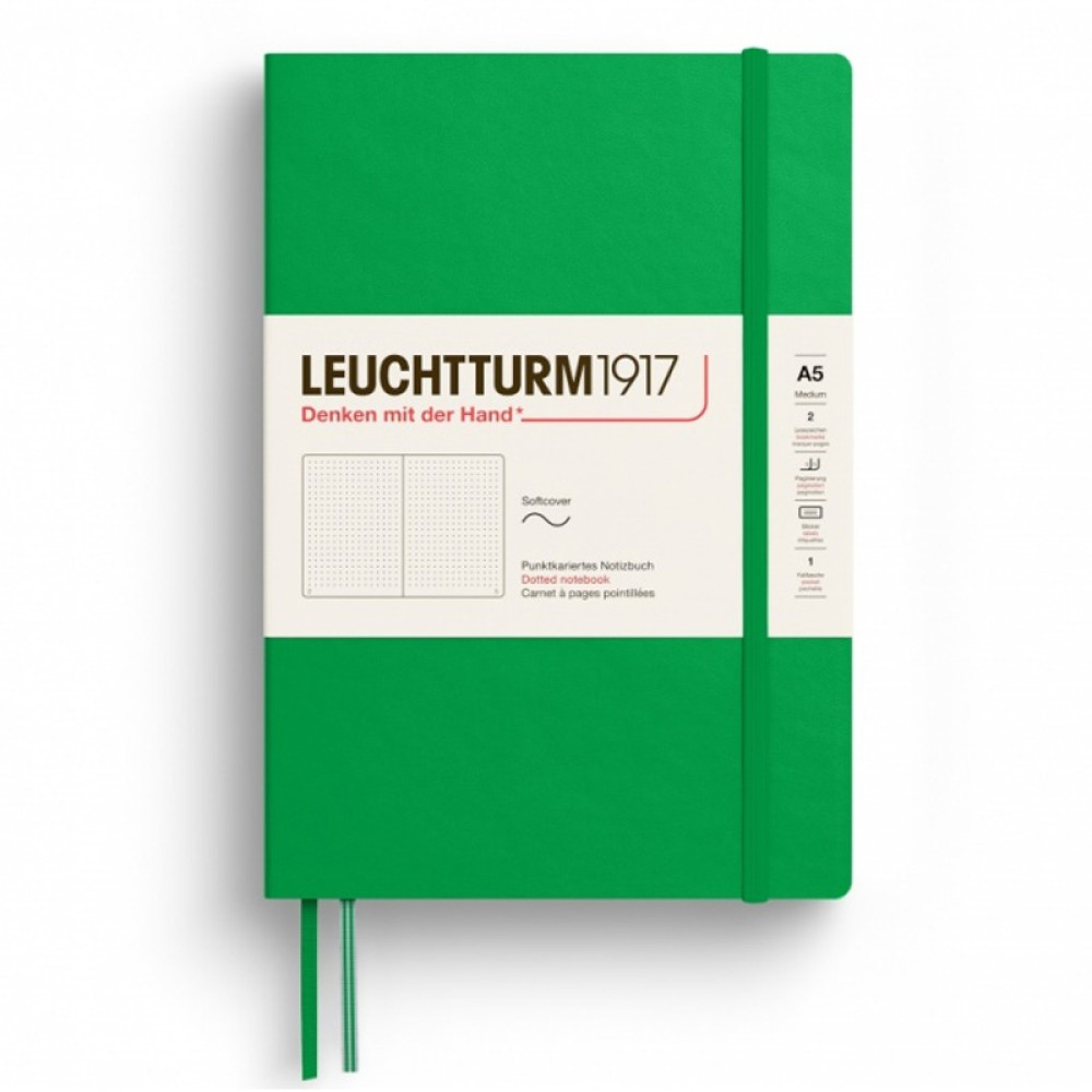 Caiet A5 Punctat Coperta Flexibila Verde Primavaratic Leuchtturm