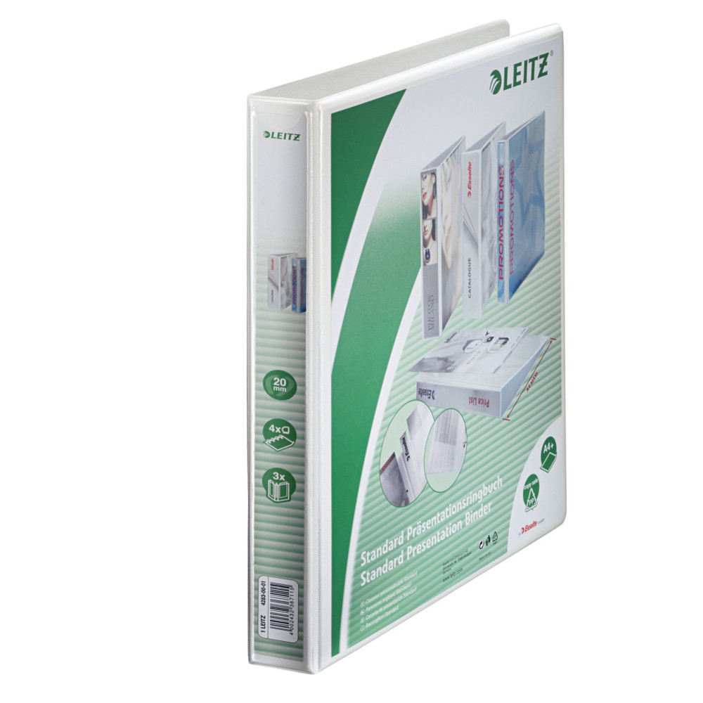 Caiet Mecanic A4 4 Inele 20mm/38mm Alb Maxi Panorama Leitz