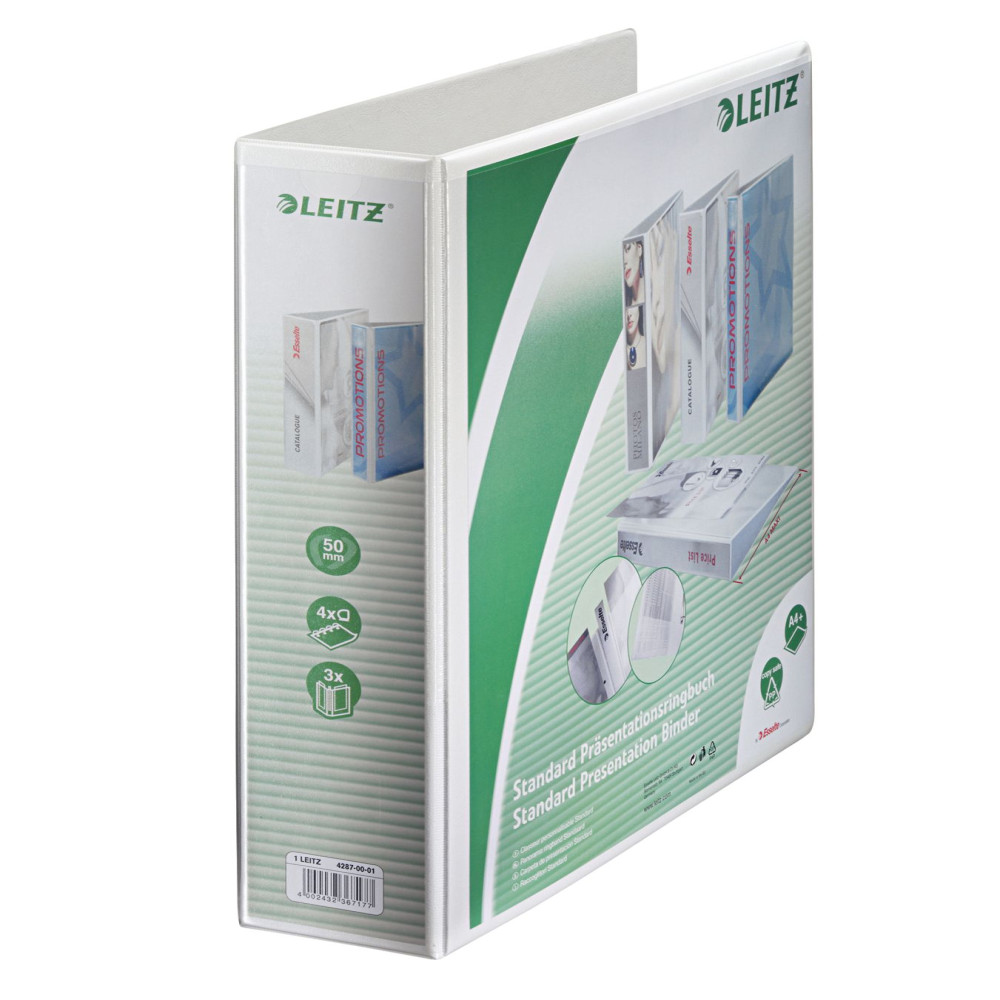 Caiet Mecanic A4 4 Inele 50mm/77mm Alb Maxi Panorama Leitz Caiet Mecanic A4 4 Inele 50mm/77mm Alb Maxi Panorama Leitz