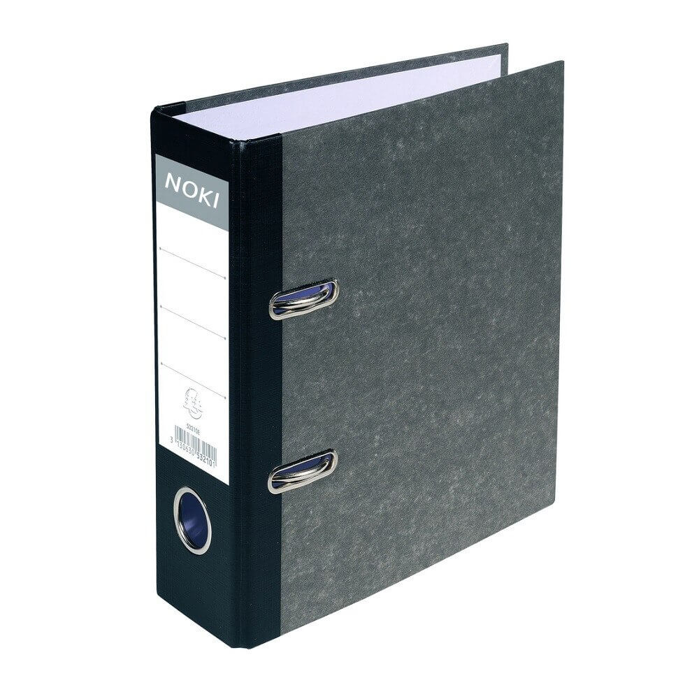 Biblioraft Marmorat Noki, Cotor 7.5 cm, Negru, Biblioraft, Biblioraft Marmorat, Biblioraft Standard, Biblioraft Noki, Bibliorafturi, Bibliorafturi Noki, Dosare Organizare Documente, Dosar Arhivare