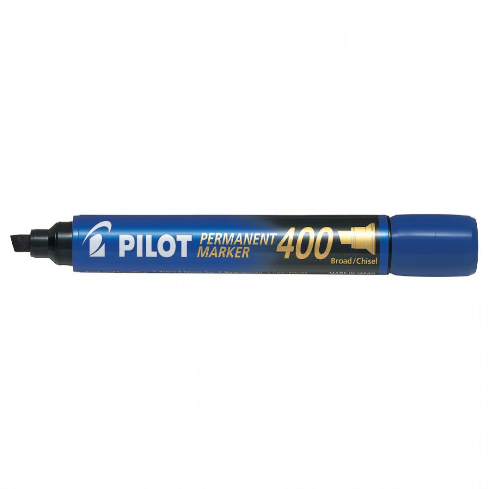 Marker Permanent Albastru Varf Tesit 4mm P400 Pilot Marker Permanent Albastru Varf Tesit 4mm P400 Pilot