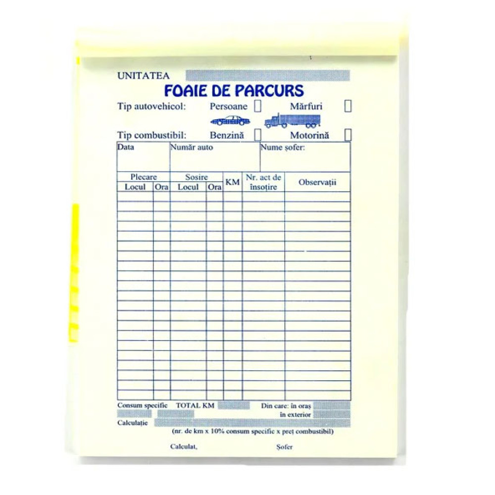 Foi Parcurs Marfa/persoane A5