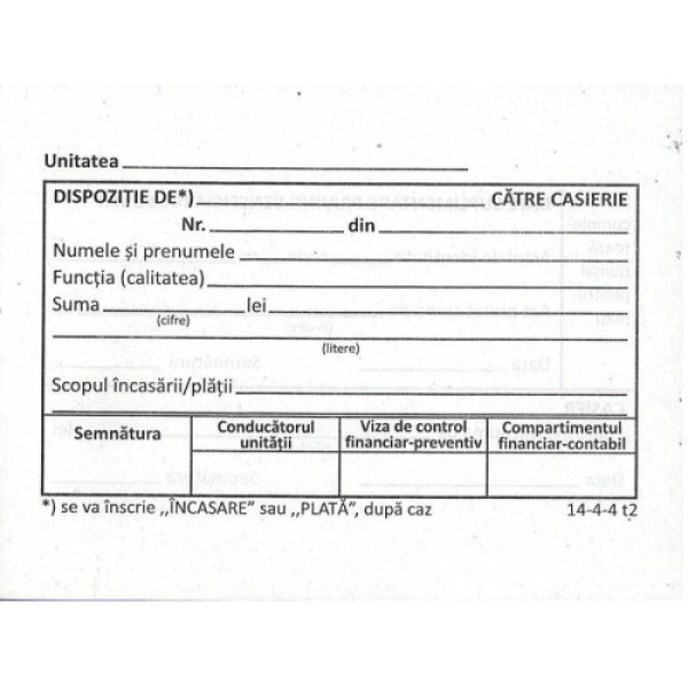 Dispozitie Plata Casa