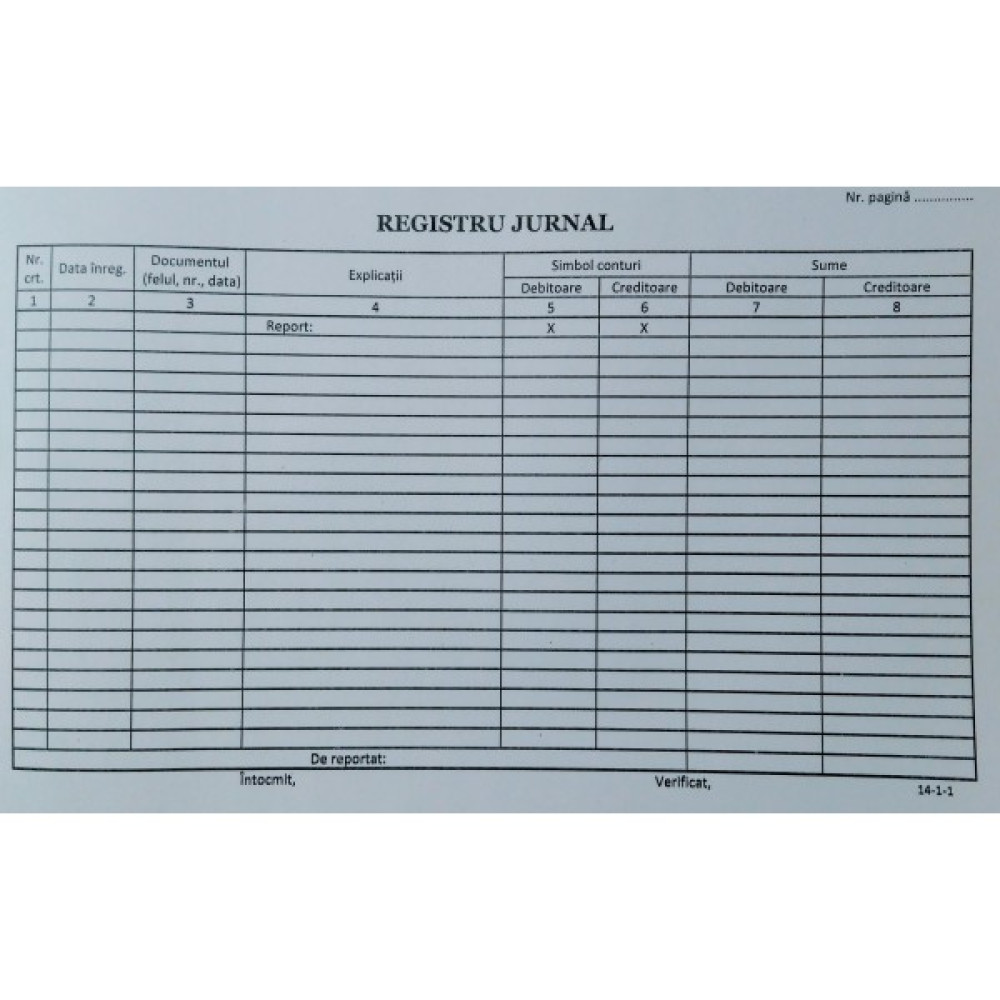Registru Jurnal Orizontal Gold