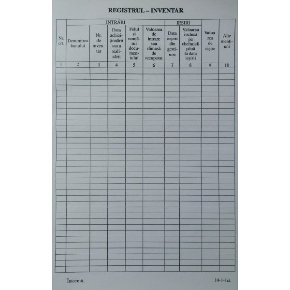 Registru Inventar Vertical