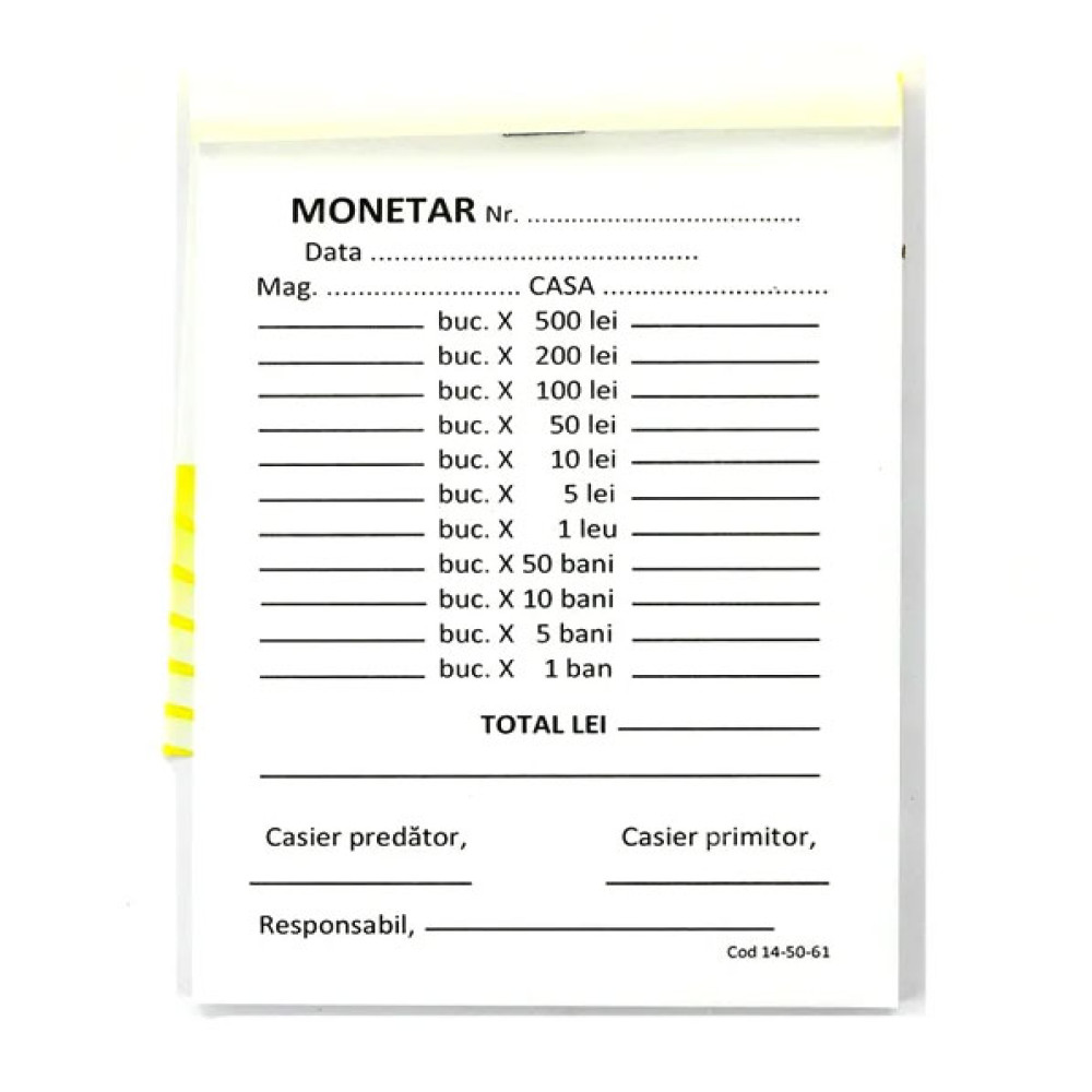 Monetar 2 Exemplare Autocopiativ