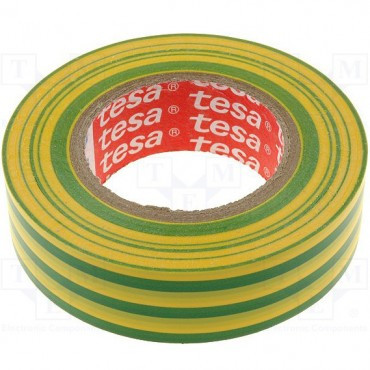 Banda Adeziva Electroizolatoare 20m*19mm Galben/verde Tesa