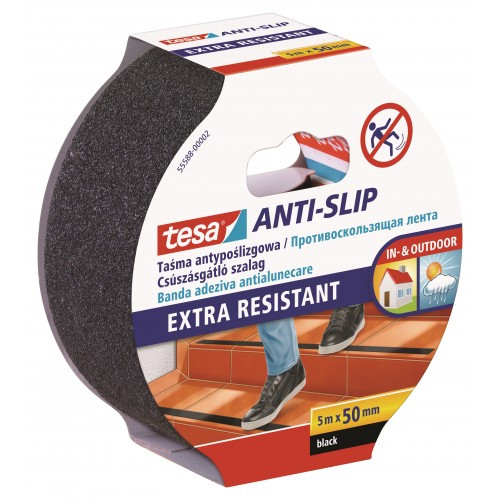 Banda Adeziva Antialunecare Neagra 5m*50mm Tesa