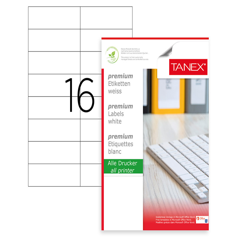 Etichete 16/a4 105*37mm Colturi Drepte 25/top Tanex