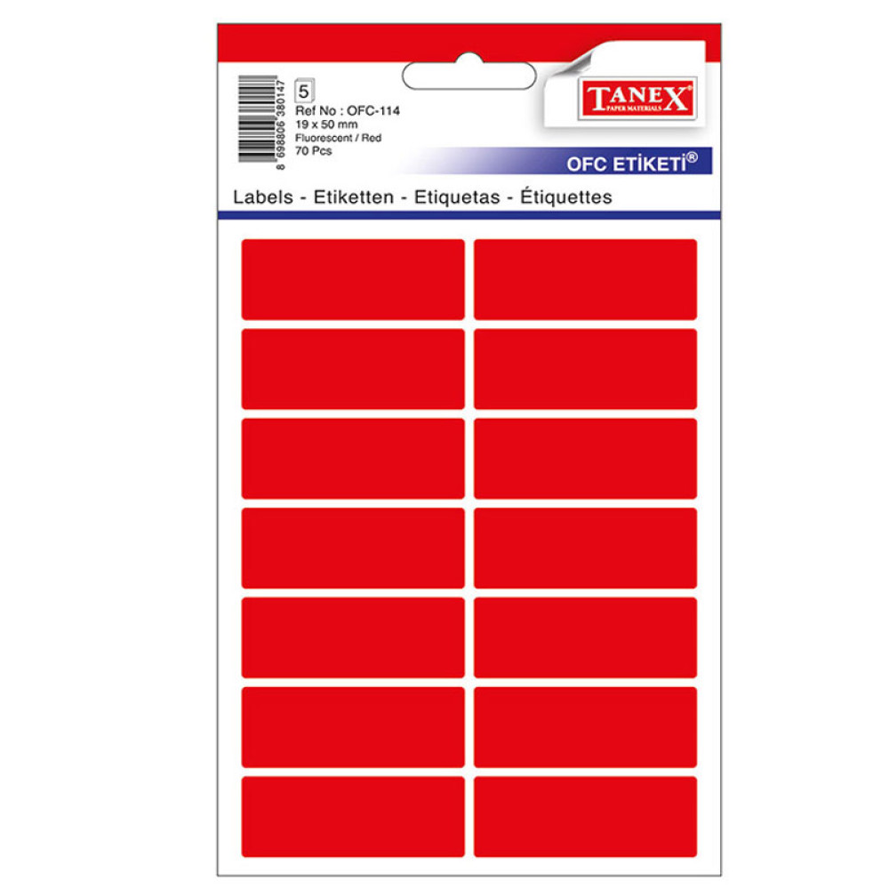 Etichete 19*50mm Colturi Rotunde Rosii 70/set Tanex