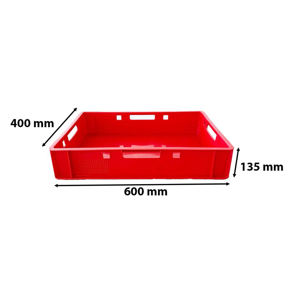 Lada pentru Transport Carne E1 Euro Plastic Rosie, Dimensiuni 600x400x135 mm Lada pentru Transport Carne E1 Euro Plastic Rosie, Dimensiuni 600x400x135 mm
