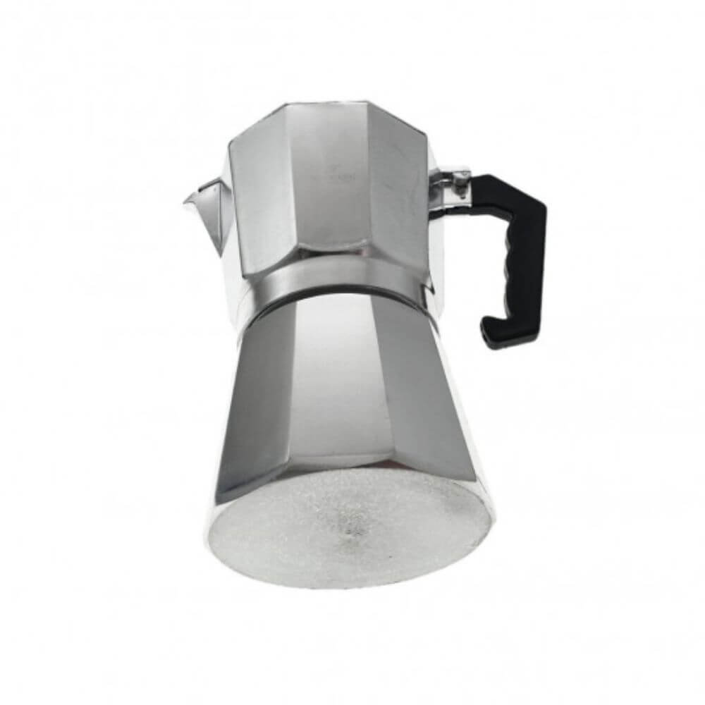 Espressor Aluminiu pentru 6 Cesti, Aringtiu/Negru, Espressor Aluminiu, Cafetiera Aluminiu, Espresor 6 Cafele, Espressor 6 Portii, Cafetiera Espressor, Cafetiera 6 Cesti, Cafetiera Moka, Oala Moka, Espressor Moka, Espressor Aragaz, Cafetiera Aragaz