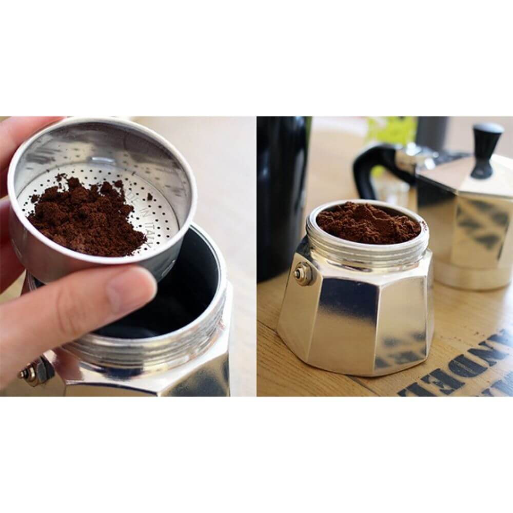 Espressor Aluminiu pentru 6 Cesti, Aringtiu/Negru, Espressor Aluminiu, Cafetiera Aluminiu, Espresor 6 Cafele, Espressor 6 Portii, Cafetiera Espressor, Cafetiera 6 Cesti, Cafetiera Moka, Oala Moka, Espressor Moka, Espressor Aragaz, Cafetiera Aragaz
