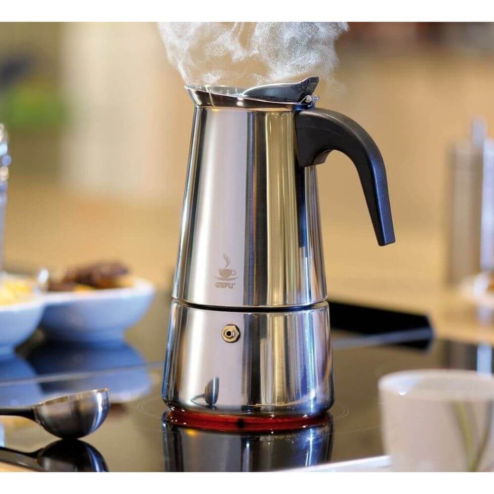Espressor Inox pentru 9 Cesti, Argintiu/Negru, Espressor Inox, Espressor pentru 9 Cafele, Espressor pentru Aragaz, Espressor Cafea, Cafetiera, Cafetiera 9 Portii, Cafetiera Moka, Oala Moka, Espressor Moka, EspressoareAragaz, Cafetiere Aragaz