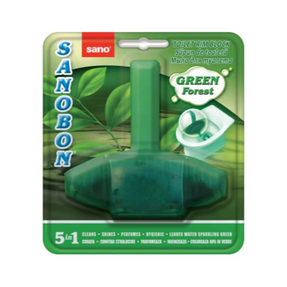 Odorizant pentru Vasul Toaletei SANO Bon 55 g, Parfum Pin, Verde, Odorizant pentru Toaleta, Detergent pentru Toaleta, Odorizant Vas de Toaleta Sano, Detergent Vas de Toaleta Sano,Detergent Odorizant Toaleta