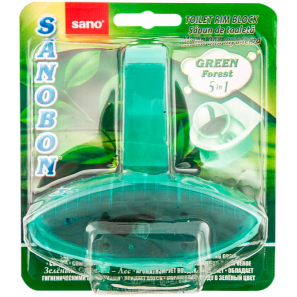 Odorizant pentru Vasul Toaletei SANO Bon 55 g, Parfum Pin, Verde, Odorizant pentru Toaleta, Detergent pentru Toaleta, Odorizant Vas de Toaleta Sano, Detergent Vas de Toaleta Sano,Detergent Odorizant Toaleta