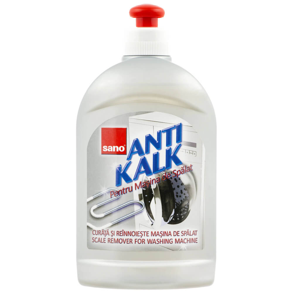 Solutie Anticalcar Masina de Spalat SANO Anti Kalk, 500 ml, Solutie Anticalcar, Solutie Anticalcar Masina de Spalat Rufe, Solutie pentru Eliminare Calcar, Detergent Anticalcar Masina de Spalat Haine
