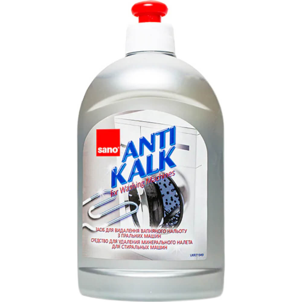 Solutie Anticalcar Masina de Spalat SANO Anti Kalk, 500 ml, Solutie Anticalcar, Solutie Anticalcar Masina de Spalat Rufe, Solutie pentru Eliminare Calcar, Detergent Anticalcar Masina de Spalat Haine