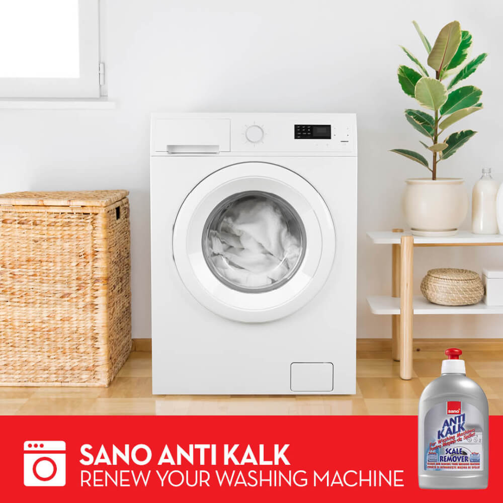 Solutie Anticalcar Masina de Spalat SANO Anti Kalk, 500 ml, Solutie Anticalcar, Solutie Anticalcar Masina de Spalat Rufe, Solutie pentru Eliminare Calcar, Detergent Anticalcar Masina de Spalat Haine