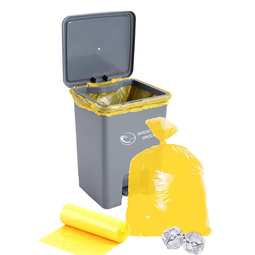 Saci Menajeri DAFIN, 60 L, 20 Buc/Rola, Galbeni, 60x80cm, Rola Saci Menajeri, Role Saci Menaj, Saci Menajeri in Rola, Rola Saci de Gunoi, Saci Menaj, Saci de Gunoi, Saci Menajeri 60L