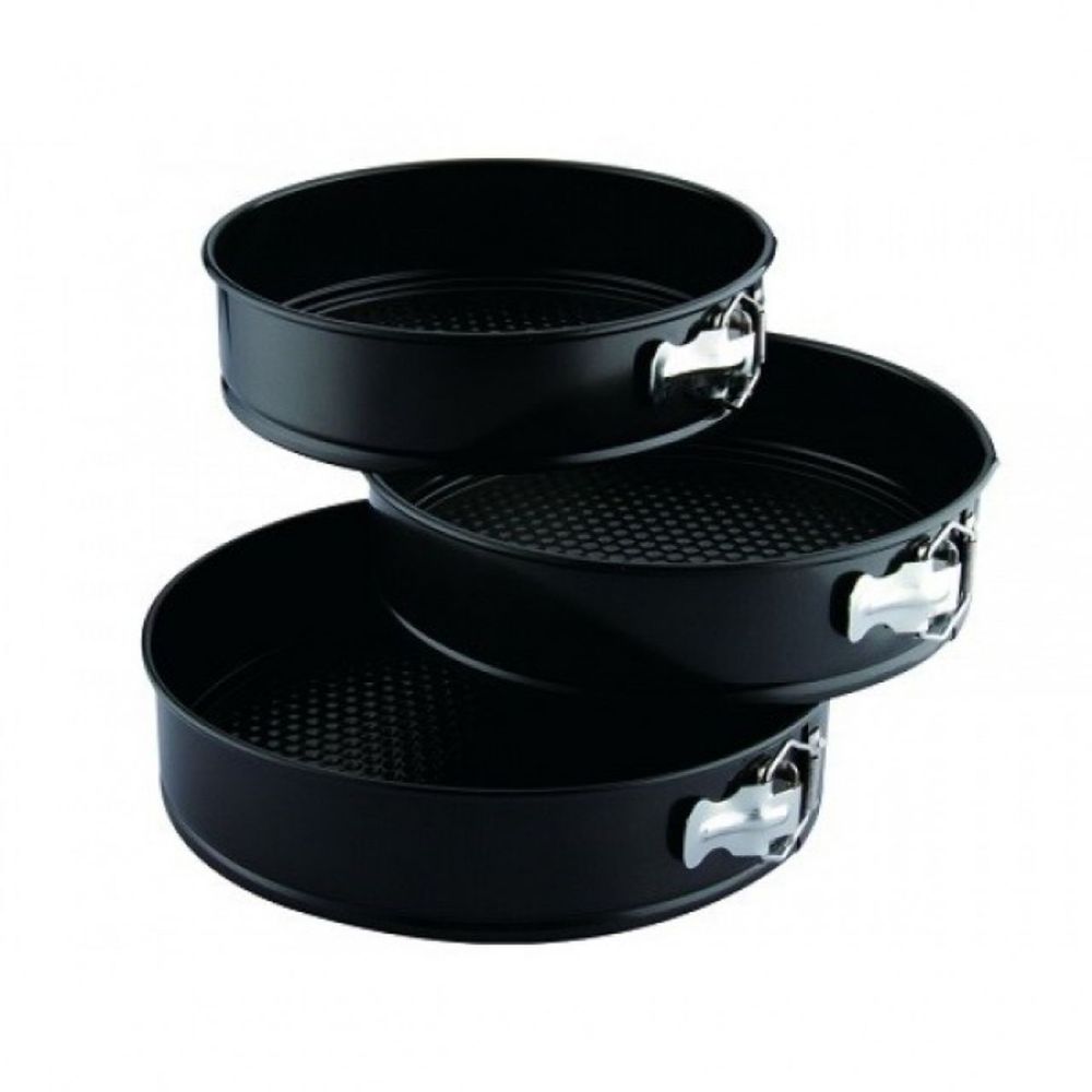 Set 3 Tavi pentru Copt, Forma Rotunda, 24/26/28 cm, Tavi cu Baza Detasabila, Tavi de Copt, Tavi pentru Copt, Set Tavi de Copt, Tava Forma Rotunda, Tava Cerc, Tava Rotunda, Forme Gatit, Forme Copt
