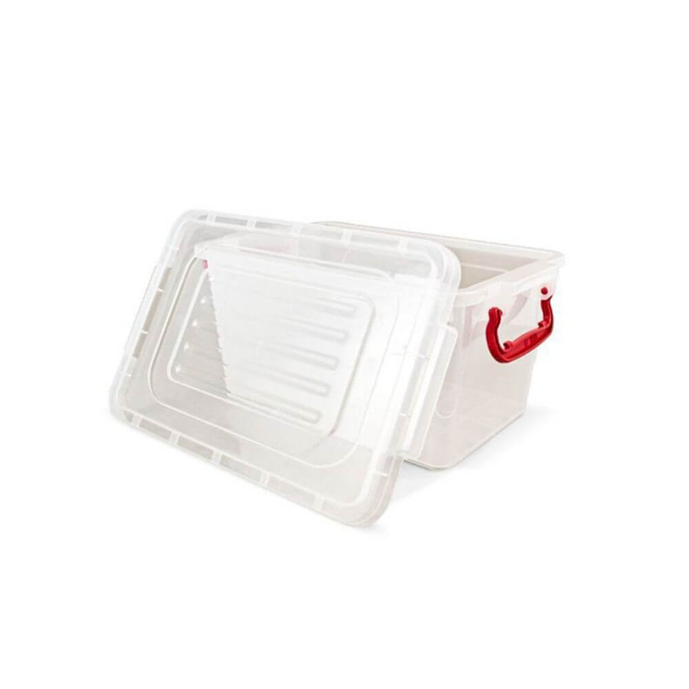 Cutie Alimente STERK, 1L,16.5x12x8 cm, Dreptunghiulara cu Capac si Manere, Plastic Transparent, Cutii din Plastic Depozitare Alimente, Cutie Alimentara din Plastic, Caserole din Plastic pentru Alimente, Cutii Depozitare cu Capac pentru Alimente
