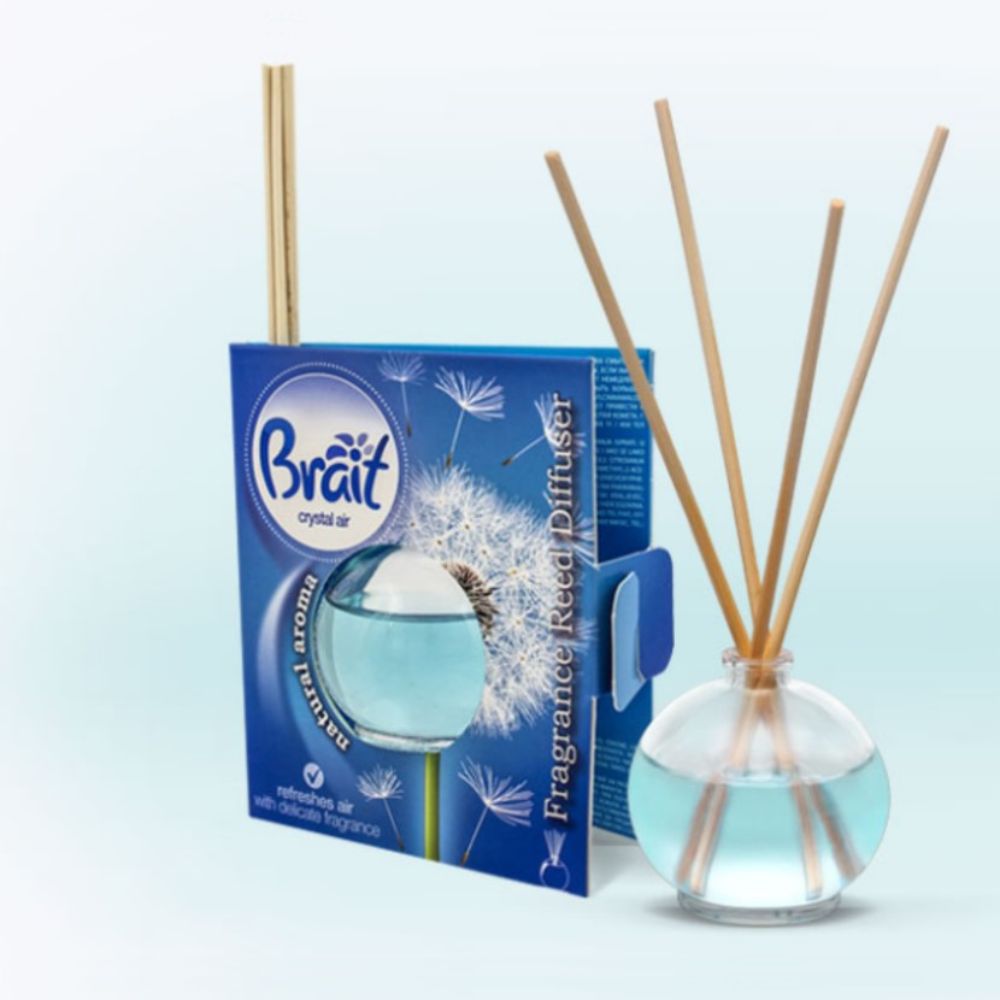 Odorizant de Camera BRAIT Crystal Air, Betisoare Rattan, 40 ml, Betisoare Odorizante, Betisoare Parfumate pentru Camera, Betisoare Parfumate din Rattan, Difuzoare de Camera, Betisoare Parfumate