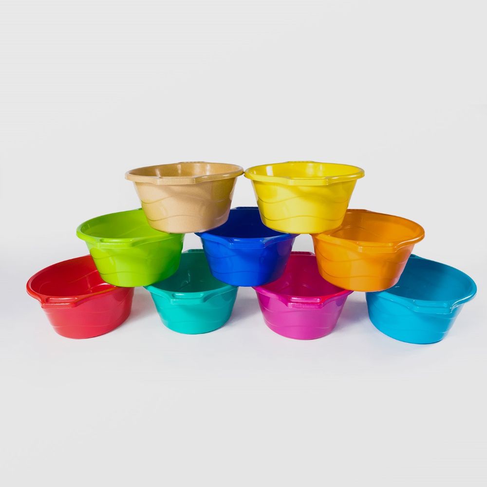Lighean Oval cu Manere STERK, Capacitate 25 L, Dimensiune 63x44x21 cm, Material Plastic, Culoare Verde, Lighean cu Manere, Lighean Oval, Lighean Plastic