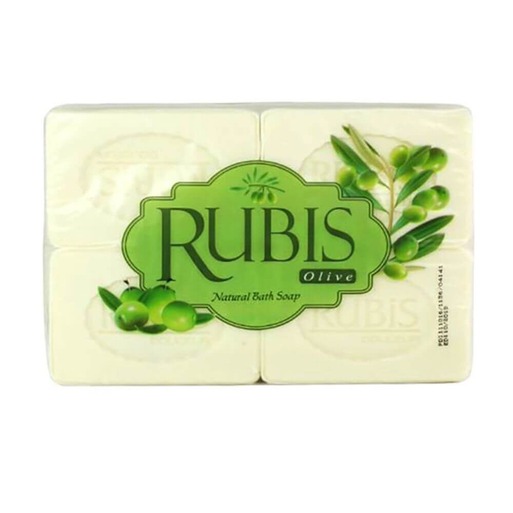 Sapun Solid RUBIS Olive, 4 Buc/Set, 200 g/Buc, Extract de Ulei de Masline, Sapun cu Ulei Masline, Sapun pentru Corp, Sapunuri de Corp, Sapun pentru Ingrijirea Corpului, Sapun pentru Maini si Corp, Sapun Solid Rubis, Set Sapunuri Solide, Sapunuri de Maini