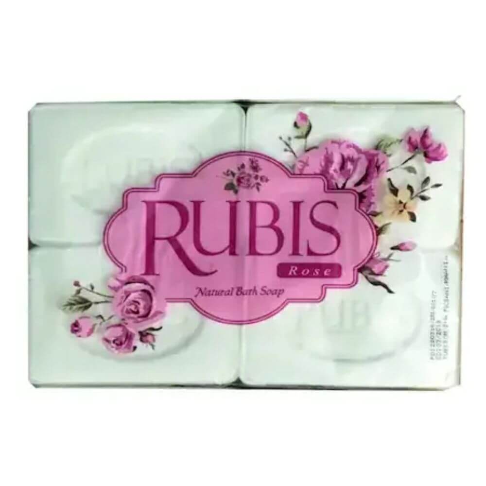 Sapun Solid RUBIS Rose, 4 Buc/Set, 200 g/Buc, Parfum de Trandafir, Sapun cu Parfum de Trandafir pentru Corp, Sapunuri de Corp, Sapun pentru Ingrijirea Corpului, Sapun pentru Maini si Corp, Sapun Solid Rubis, Set Sapunuri Solide, Sapunuri de Maini