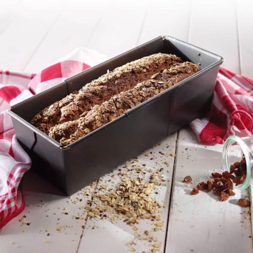 Tavita Coacere Paine, 14.5x30 cm, Neagra, Tavi Copt Paine, Tavite Copt Paine, Forme Copt Paine, Tavite Metal Copt Paine, Forme Metalice Copt Paine, Tavi pentru Coacerea Paini, Tavite Dreptunghiulare Copt Painea, Tavi si Forme Paine