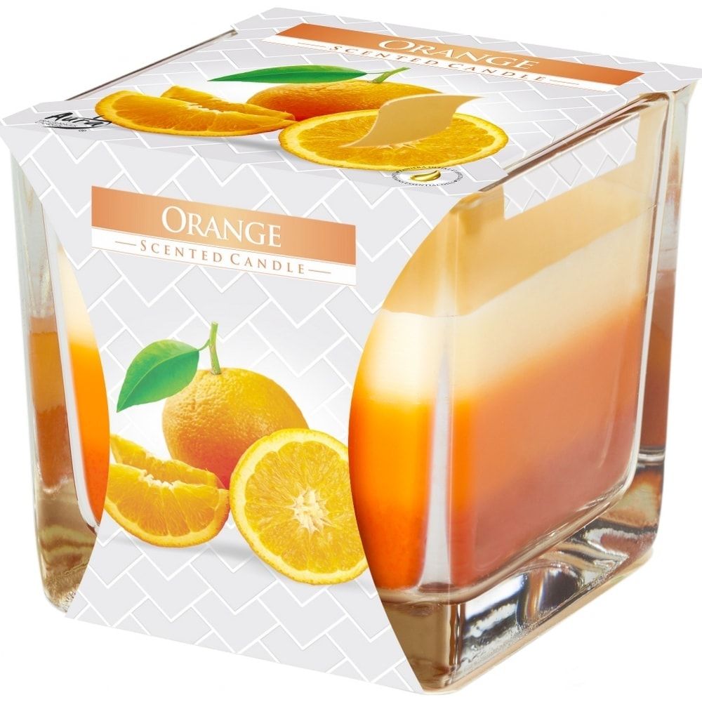 Lumanare Parfumata in Pahar de Sticla in 3 Culori, Orange