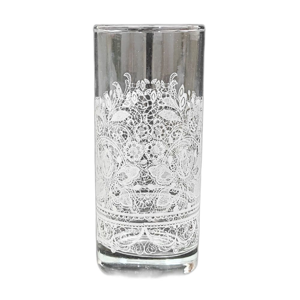 Set 6 Pahare din Sticla cu Model Dantela , Cantitate 270 ml